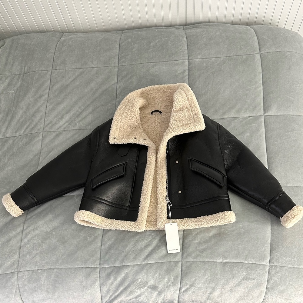Aha Selected Sherpa leather jacket